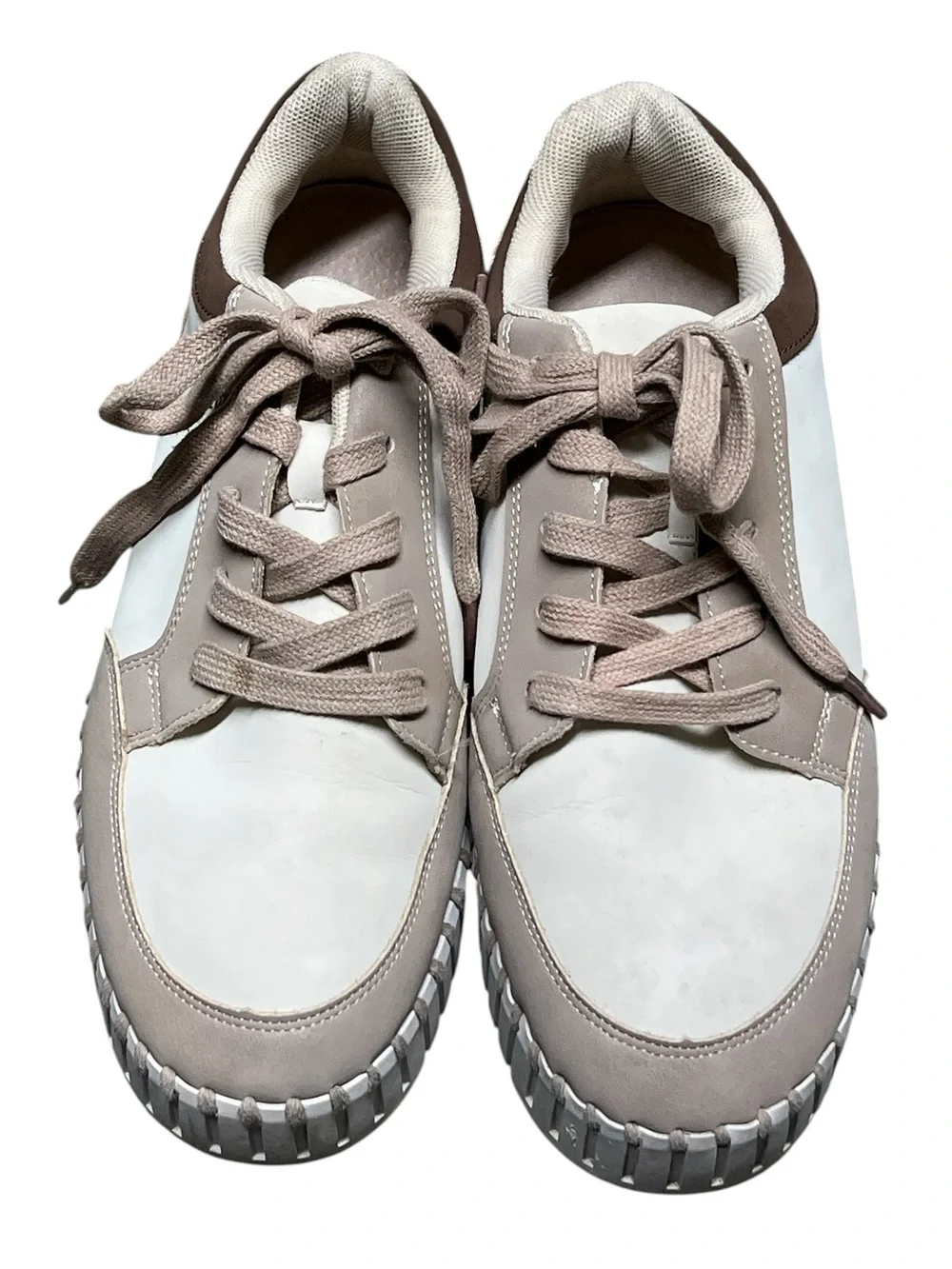 Ilse Jacobsen tulip neutral leather lace up platform sneakers in Lily white - Picture 3 of 10